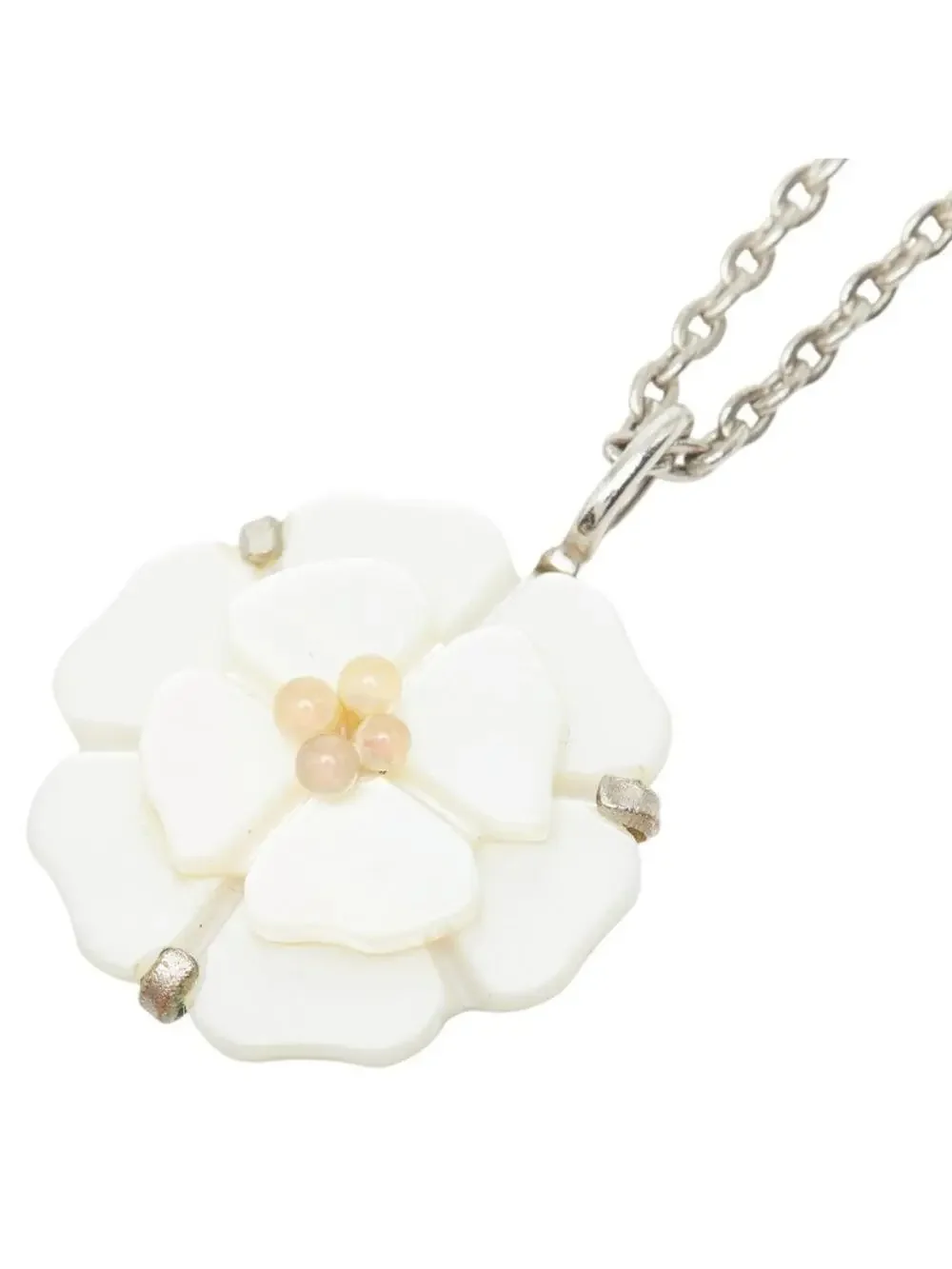 Chanel Cc Logo Pendant Necklace Silver- #299654C53B